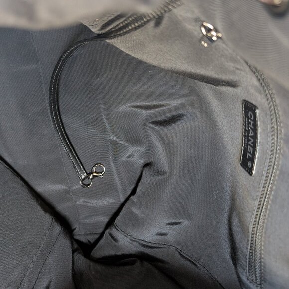 Chanel Black and White Striped Fabric Shopping Tote - Picture 16 of 16